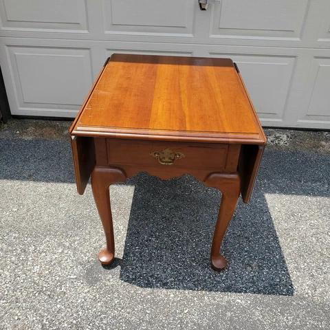 ETHAN ALLEN Georgian Court Solid Cherry Drop Leaf Accent End Table Cover