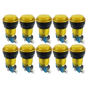 10 x gelbe 5V LED T10 28mm rund beleuchtet Arcade Drucktaster & Mikroschalter - Bild 1 von 3