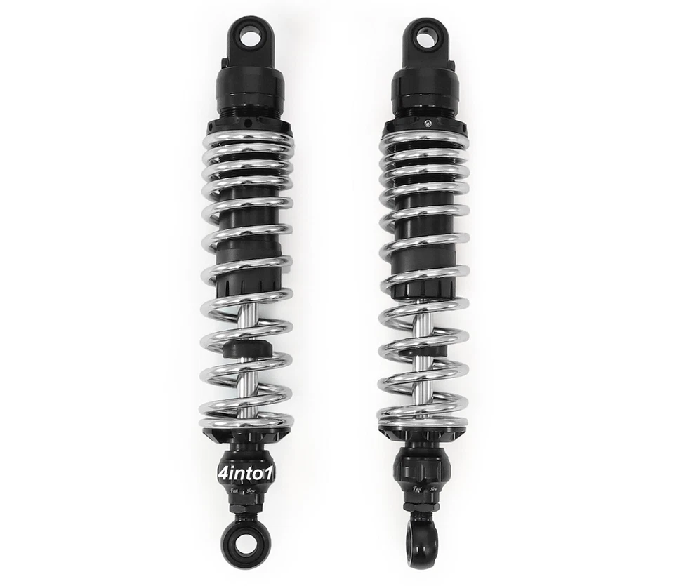 Amortiguadores CNC ajustables negro cromo rendimiento ojo/ojo 340-350 mm para Kawasaki Foto 1 de 1