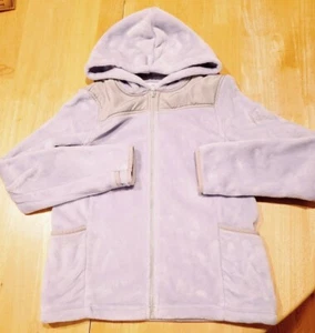 SO Soft Girls size XL 14/16 Hooded Light Purple Full Zip Fleece Jacket Faux Fur - Picture 1 of 8