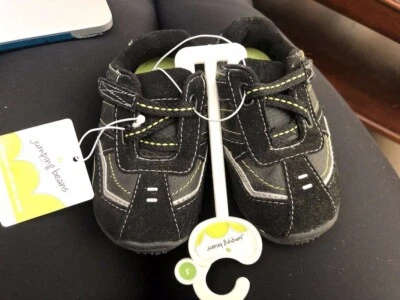 Baby boy size 5 Jumping Beans black athletic shoes no lace fall winter NEW NWT - Image 1 of 4