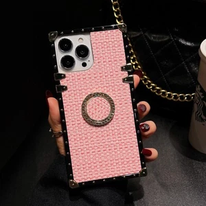 Woven Case For Various Phone Ring Holder Shockproof Cover Hot Fashion Women Girl - Picture 1 of 15