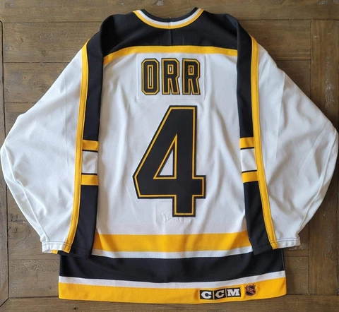 RARE Vintage CCM Boston Bruins Bobby Orr #4 Authentic NHL Jersey w/Strap Sz 48 Cover