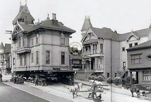 Umzug viktorianisches Haus San Francisco CA © 1908 Nachdruck von seinem Scan 8X11