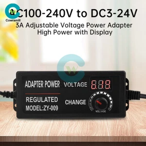 AC100-240V to DC3V-24V Adjustable Voltage Power Supply Adapter Charger Switch - Picture 1 of 25