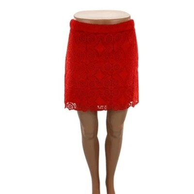 Hollister Skirt Womens Size 1 Red Lace Mini California Casual Lined - Image 1 of 4