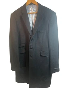 Soprabito uomo Luciano Natazzi taglia 44 US 54 EU nero lana cashmere 180S top trench - Foto 1 di 7