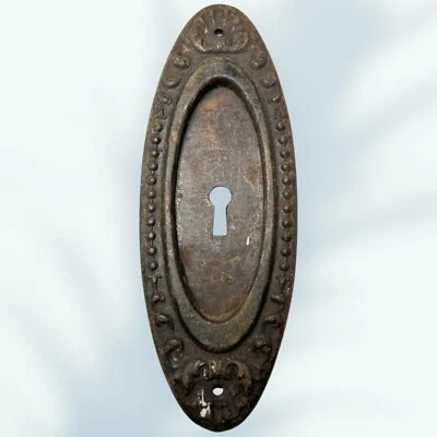 Antique Yale & Towne Ornate Oval Pocket Door Handle 7 X 2.5” - Image 1 of 3