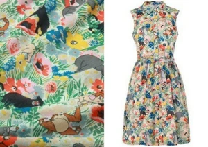Jungle Book Cath Kidston Lightweight Crepe Cotton Fabric - Picture 1 of 4