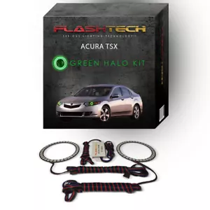 Green Angel Eye LED Headlight Halo Ring kit for 2009-2014 Acura TSX Headlights - Picture 1 of 2