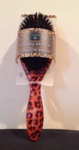 Earth Therapeutics  Natural Bristle Cushion Brush with Leopard Design,  Regular - Picture 1 of 9