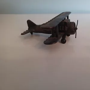 Vintage Airplane Pencil Sharpener Biplane Die Cast Mental Hong Kong - Picture 1 of 5