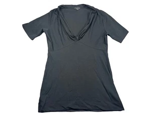 Theory Women's Scoop Neck Short Sleeve  Blouse Black Size M - Picture 1 of 9