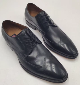 Herren Business Schuhe Handgemacht Leder Manz Eros Ago Schwarz Gr 40 - Bild 1 von 12