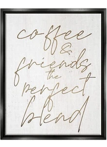 Stupell Industries Coffee & Friends Perfect Blend Phrase Floating Framed 16x20 - Picture 1 of 4