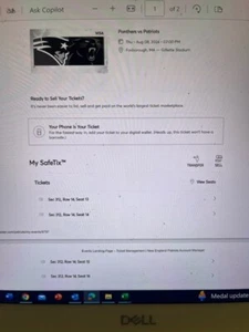 4 New England Patriots Tickets with GP Atrium vs. Carolina Panthers - Picture 1 of 2