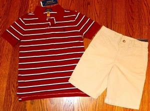 JUEGO DE 2 PANTALONES CORTOS POLO RALPH LAUREN AUTÉNTICOS NIÑOS ORIGINALES NUEVOS Talla 6, Nuevos con Etiquetas - Imagen 1 de 4