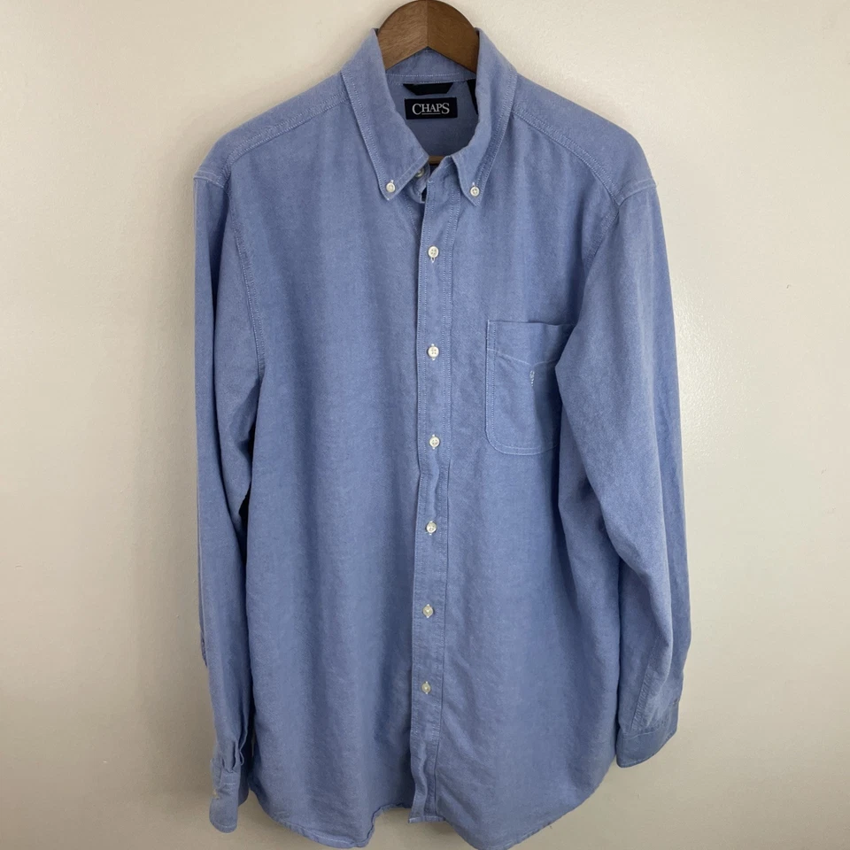 Chaps Shirt Mens LT Tall Large Light Blue Long Sleeve Button 100% Cotton Classic - Image 1 of 4