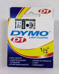 Dymo Etikettenkassette 45010 schwarz auf Klarsicht Etikettenkassette 1/2" x 23' NEU - Bild 1 von 2