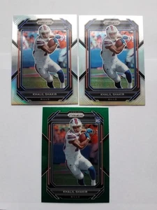 Lote de novato Panini Prizm #355 2022 Khalil Shakir (3) 2 plateados y 1 verde - billetes  - Imagen 1 de 1