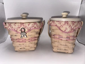 Lot of 2 Horizon of Hope Longaberger Baskets 2001 2002 Liners Protectors Lid - Picture 1 of 6