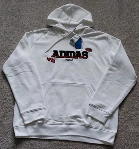 New! Adidas Men's Size Large Embroidered White Pullover Hoodie - Picture 1 of 5