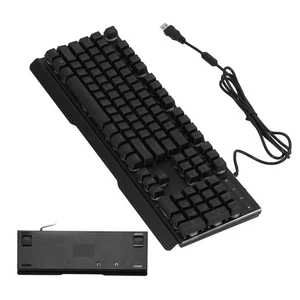 Mechanical Keyboard Wired Fullspeed Usb2.0 Port Portable 104 Keys Gaming K ESE - Picture 1 of 22