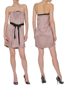 STELLA MCCARTNEY DRESS SILK STRAPLESS w SASH BELT sz IT 44 / US 8 - Picture 1 of 9