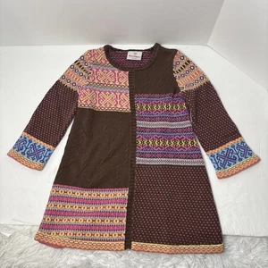 Hanna Andersson Mädchen Pullover Kleid Gr. 4 (100) braun Fair Isle dicker Strick - Bild 1 von 6