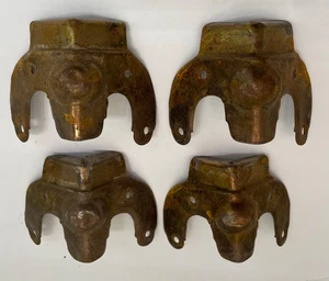 Set Of Antique Trunk Corners Chest Steamer, Vintage Hardware Parts - Picture 1 of 9