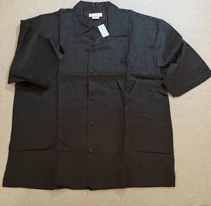 Daniel Ellissa Linen Shirt Adult 3XL Black Button Up Short Sleeve Camp Beach. - Picture 1 of 7