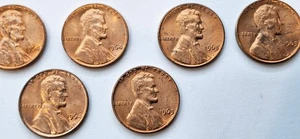 1963 & 1964 Lincoln Memorial Cents - (6) Coins Total - See All Photos - Picture 1 of 8
