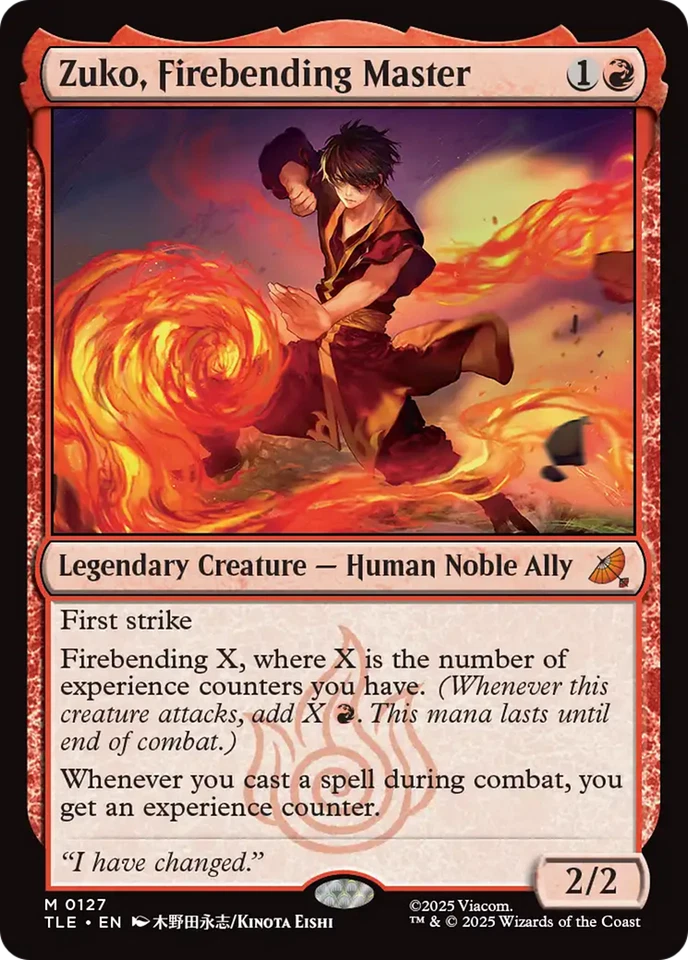 Zuko, Firebending Master Avatar: The Last Airbender Eternal NM CARD ABUGames - Image 1 of 1