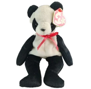 VTG Ty Beanie 1998 Original Baby Fortune the Panda Bear Black & White Good Luck - Picture 1 of 10
