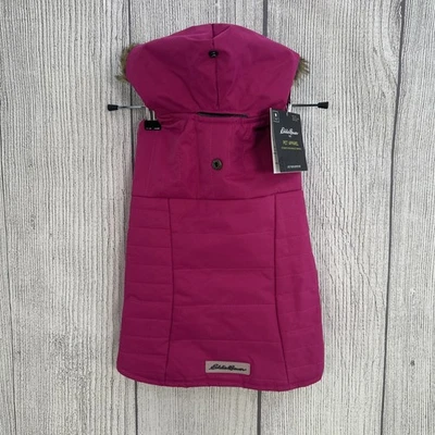 Eddie Bauer Dog Coat Medium Fuchsia Pink Winter Jacket Quilted Softshell Fleece - Image 1 of 4
