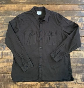EUC Billy Reid Herren 2XL braun Langarm Knopfleiste Utility-Stil Hemd hergestellt in den USA - Bild 1 von 9