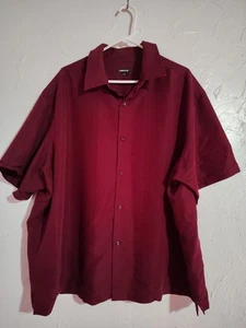 Claiborne Bowling Shirt Herren 3XL Weinrot Retro Reise Classic Vintage Kurzarm - Bild 1 von 9