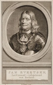 HOUBRAKEN (*1698) nach SCHOUMAN (*1710), Porträt von Admiral Jan Evertsen, KSt. - Bild 1 von 5