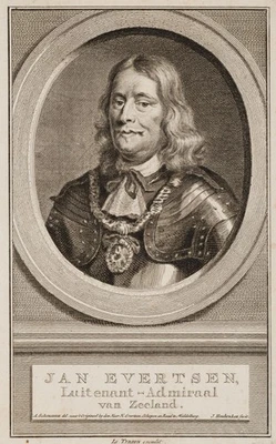 HOUBRAKEN (*1698) nach SCHOUMAN (*1710), Porträt von Admiral Jan Evertsen, KSt. - Bild 1 von 4