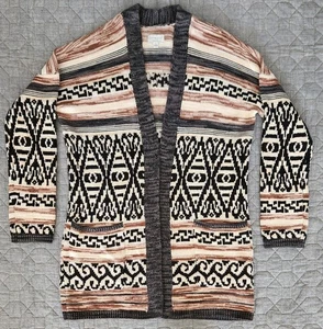 EUC Lucky Brand vorne offen Southwestern Azteken Boyfriend Cardigan Pullover; Large - Bild 1 von 8