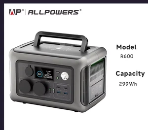 ALLPOWERS Portable Power Station R600, 299Wh LiFeP04 Battery with 2x 600W= 1200W - Picture 1 of 6