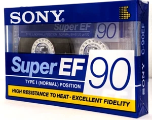 Sony Super EF 90 Min - C-90EF Retro leer Audio Kassette Band - Neu & Versiegelt - Bild 1 von 9