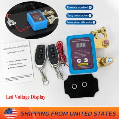 12V 240A Car Remote Battery Disconnect Kill Off Switch with Led Voltage Display - Image 1 of 4