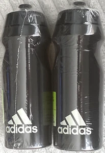 2 X ADIDAS PERFORMANCE BLACK WATER DRINK BOTTLES 500ml GYM RUNNING WORK OUT - Picture 1 of 8