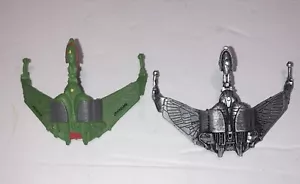 2 Micro Machines USS Klingon Bird Of Prey Green/silver STAR TREK Galoob - Picture 1 of 5