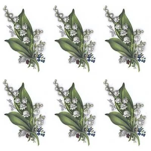 Lily of the Valley Flower Spray Overglaze Ceramic Decals - Picture 1 of 3