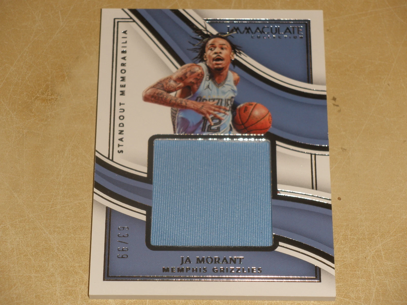 2022-23 Panini Immaculate Standout Memorabilia Jersey #JAM Ja Morant 63/99