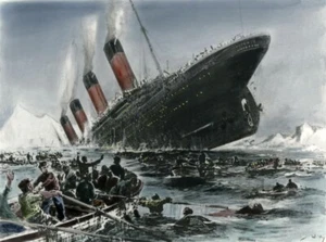 Sinking of the Titanic Willy Stöwer 1912 Historic Maritime Disaster Nautical Art - Picture 1 of 2