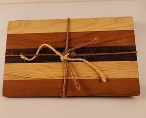 Cherry Maple Walnut Cheese Serving Trays Set Of Four 5 In X 8 Inch - Picture 1 of 4