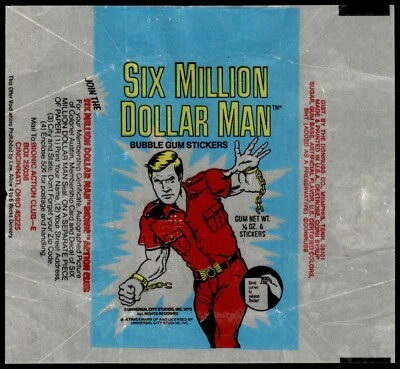 1975 Donruss Original Wax Wrapper SIX MILLION DOLLAR MAN - Image 1 of 2